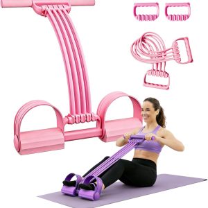 3 in 1 Pedal Resistance Bands with Handles, 2026 New 8 Tube Foot Pedal Resistance Band, Multifunction Pedal Resistance Device for Home Workout, Tension Rope for Exercise Women Men